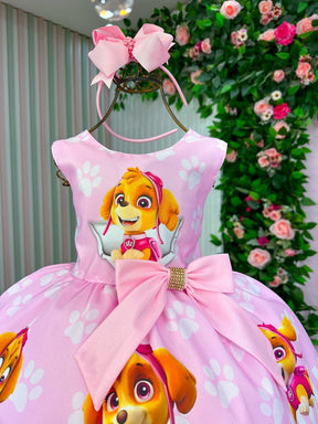 Vestido Tematicos Luxo Patrulha Canina -Sky Rosa Bebe - Leveza e Elegância para Meninas | Bebeloo Kids