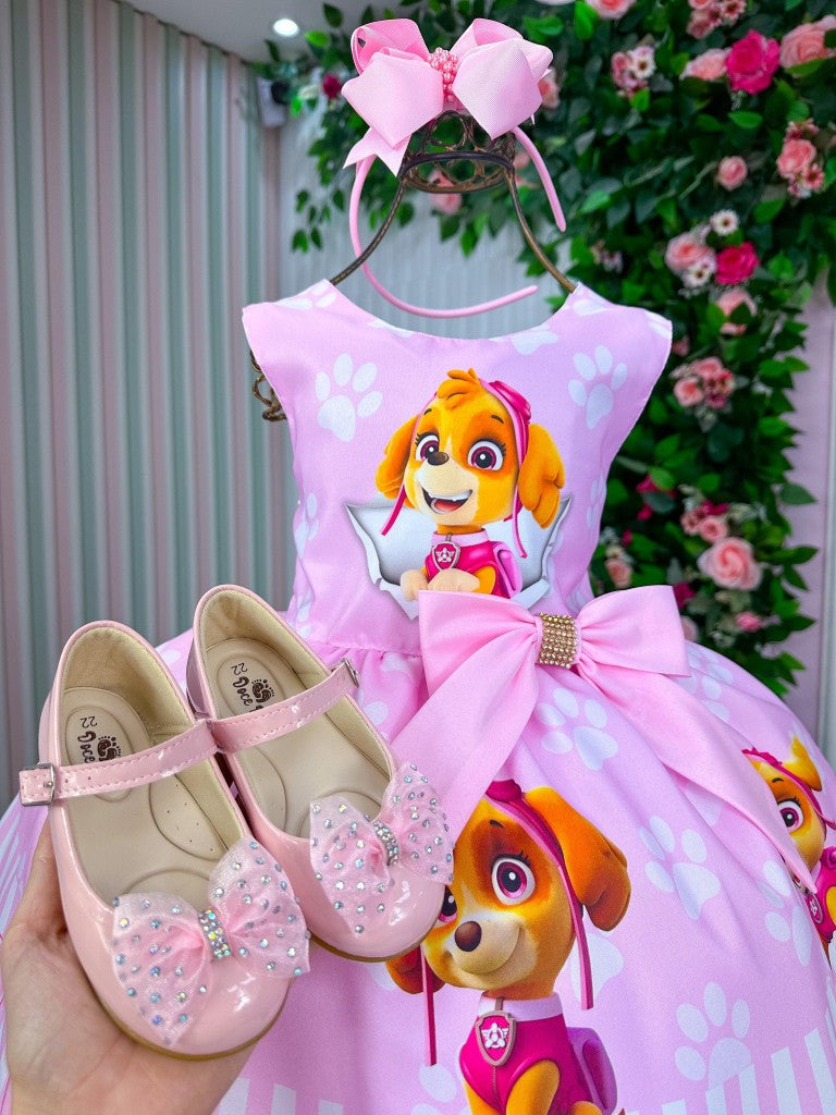 Vestido Tematicos Luxo Patrulha Canina -Sky Rosa Bebe - Leveza e Elegância para Meninas | Bebeloo Kids