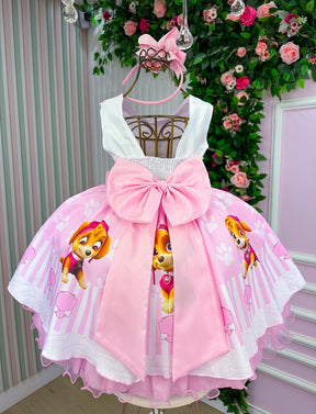 Vestido Tematicos Luxo Patrulha Canina -Sky Rosa Bebe - Leveza e Elegância para Meninas | Bebeloo Kids