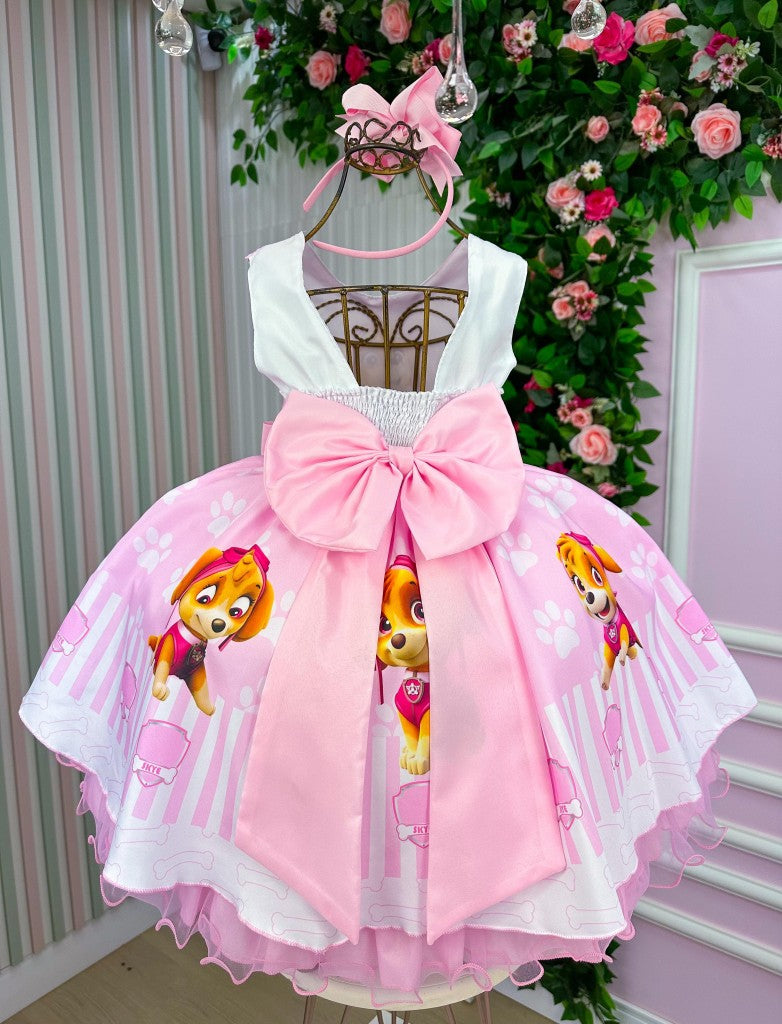 Vestido Tematicos Luxo Patrulha Canina -Sky Rosa Bebe - Leveza e Elegância para Meninas | Bebeloo Kids