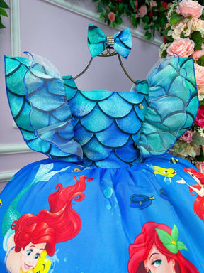 Vestido Temáticos Kids Ariel - A Pequena Sereia - Leveza e Elegância para Meninas | Bebeloo Kids