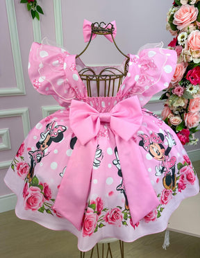 Vestido Temáticos Kids Minnie/Minie Rosa - Leveza e Elegância para Meninas | Bebeloo Kids