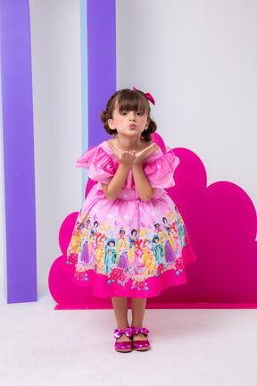 Vestido Temáticos Kids Princesas Disney Rosa - Leveza e Elegância para Meninas | Bebeloo Kids