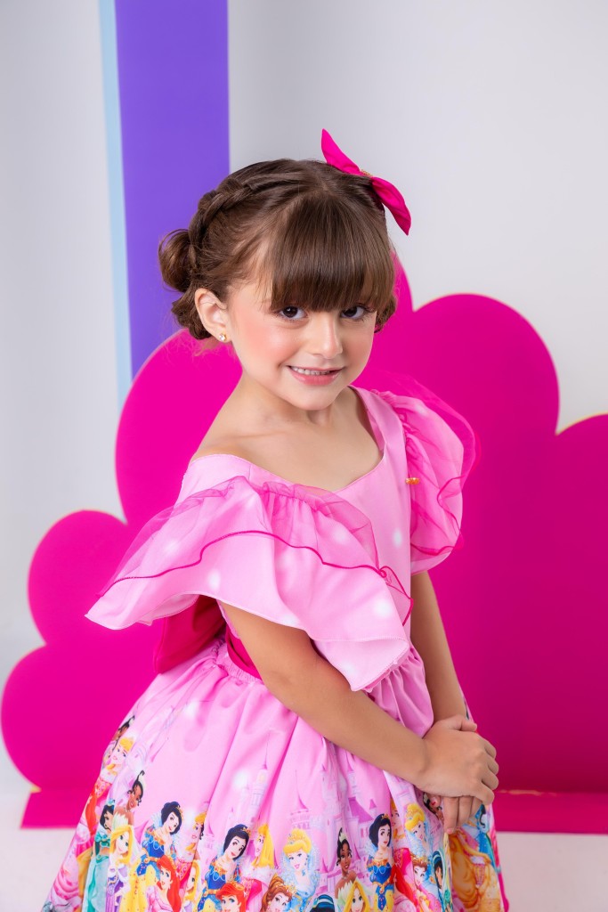 Vestido Temáticos Kids Princesas Disney Rosa - Leveza e Elegância para Meninas | Bebeloo Kids