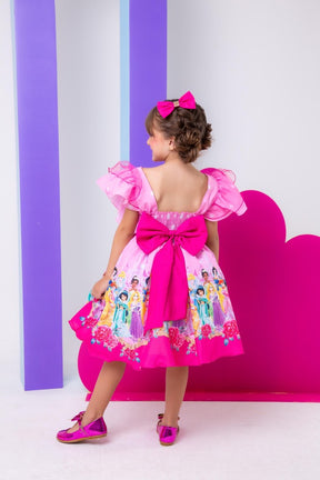 Vestido Temáticos Kids Princesas Disney Rosa - Leveza e Elegância para Meninas | Bebeloo Kids