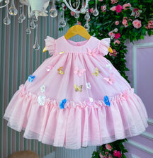 Vestido Vila Lele Jardim das Borboletas Baby Liz Rosa Bebe - Leveza e Elegância para Meninas | Bebeloo Kids