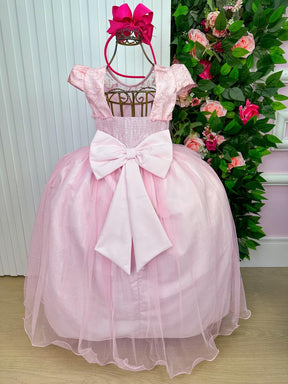 Vestido Vila Lele Longo Jardim Encantado Borboletas Rosa Bebe - Leveza e Elegância para Meninas | Bebeloo Kids