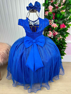 Vestido Vila Lele Longo Jardim Encantado Borboletas Azul Royal - Leveza e Elegância para Meninas | Bebeloo Kids