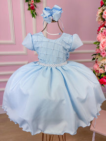 Vestido Ysa Kids Azul Bebe Peito Perolas - Leveza e Elegância para Meninas | Bebeloo Kids