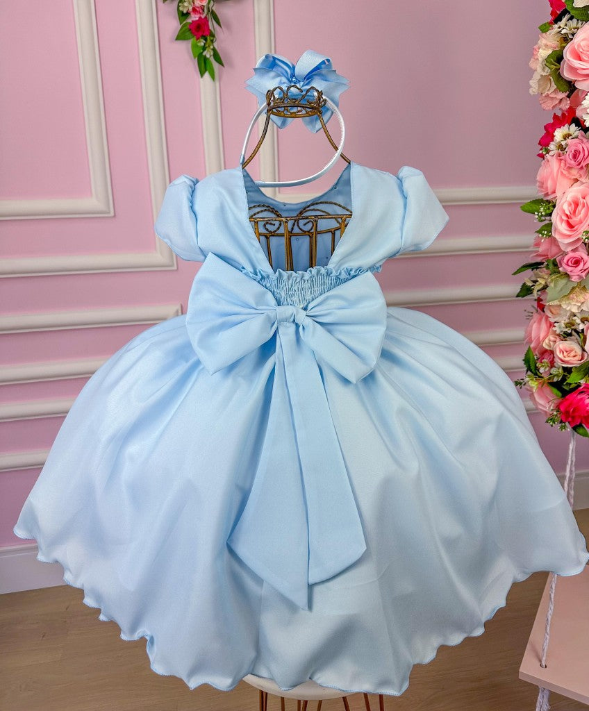 Vestido Ysa Kids Azul Bebe Peito Perolas - Leveza e Elegância para Meninas | Bebeloo Kids
