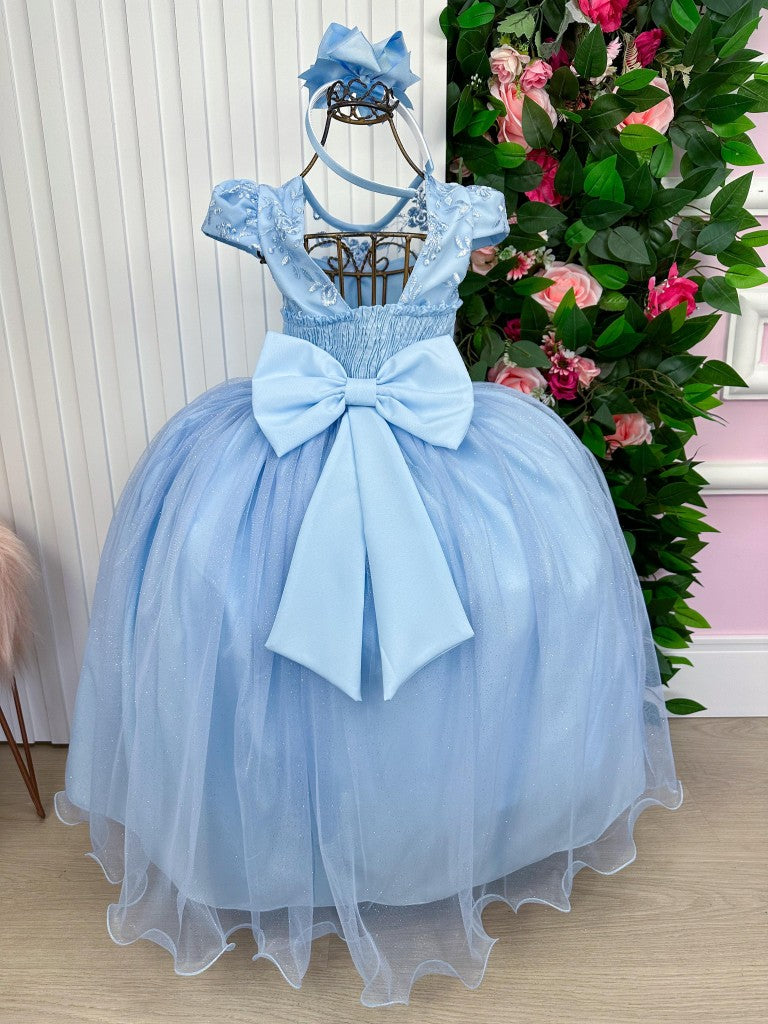 Vestido Vila Lele Longo Jardim Encantado Borboletas Azul Bebe - Leveza e Elegância para Meninas | Bebeloo Kids
