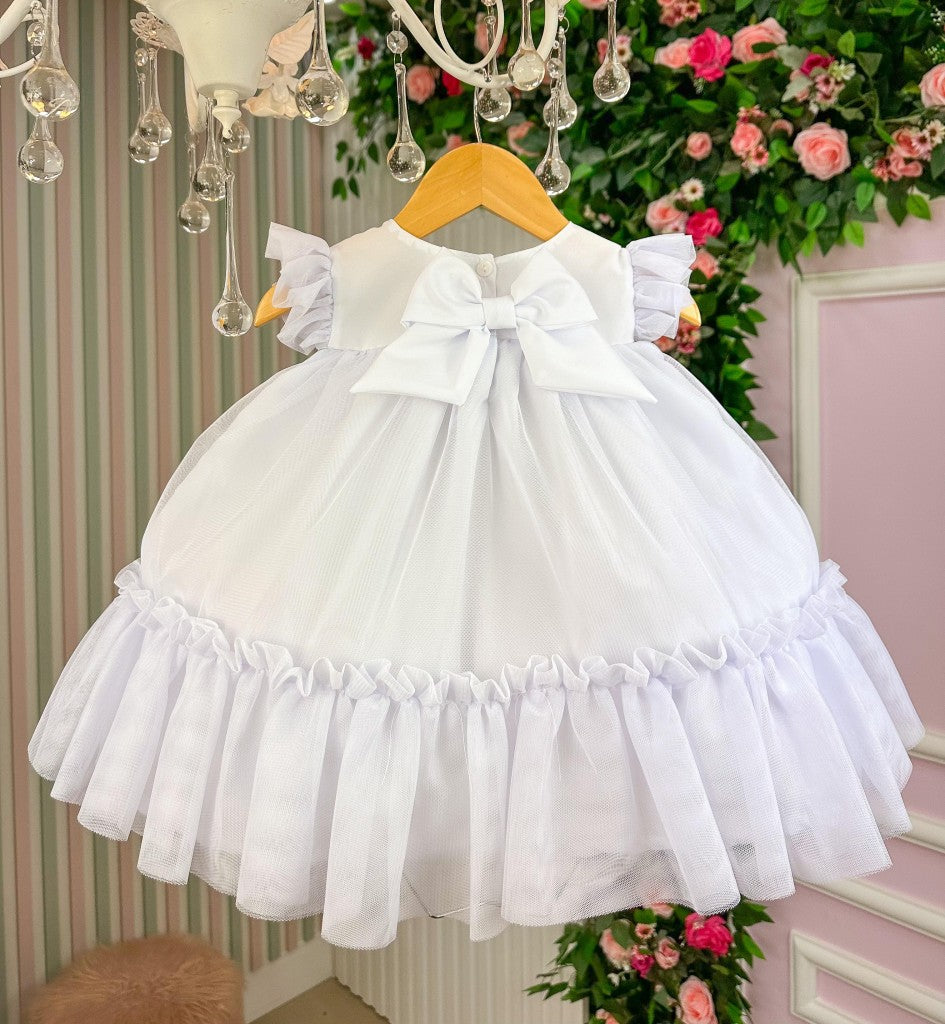 Vestido Vila Lele Jardim das Borboletas Baby Liz Branco - Leveza e Elegância para Meninas | Bebeloo Kids
