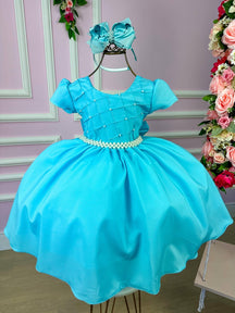 Vestido Ysa Kids Azul Tiffany Peito Perolas - Leveza e Elegância para Meninas | Bebeloo Kids