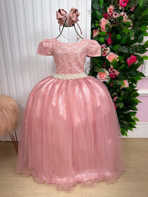 Vestido Enjoy Longo Laura Rose Rendado - Diversão e Encanto para Brincar | Bebeloo Kids