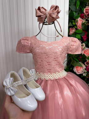 Vestido Enjoy Longo Laura Rose Rendado - Diversão e Encanto para Brincar | Bebeloo Kids