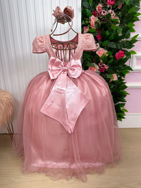 Vestido Enjoy Longo Laura Rose Rendado - Diversão e Encanto para Brincar | Bebeloo Kids