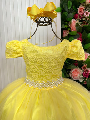 Vestido Enjoy Longo Laura Amarelo Rendado - Leveza e Elegância para Meninas | Bebeloo Kids