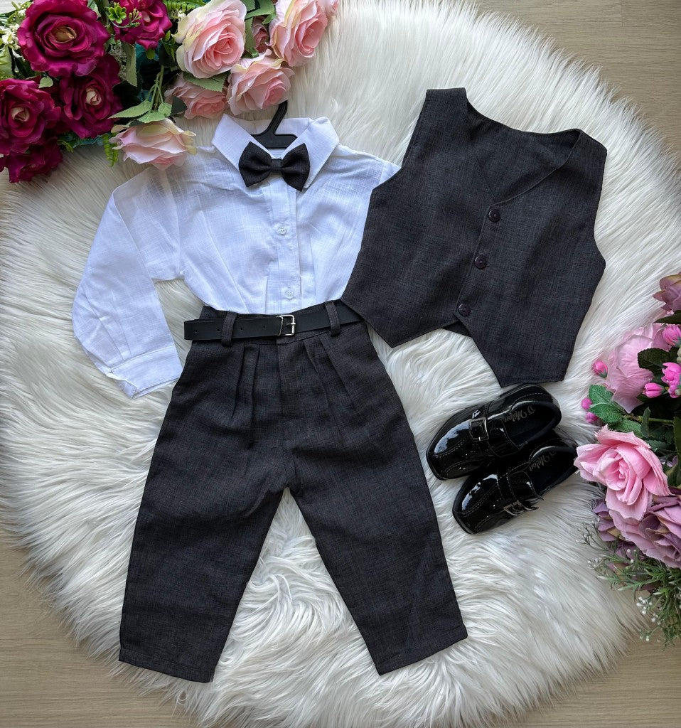 Conjunto Miss Cherry Colete Alfaiataria Preto - Estilo Delicado para o Dia a Dia | Bebeloo Kids
