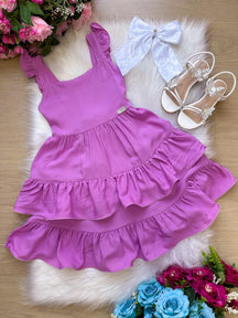 Vestido Banana Club Mariana Modinha Lilas - Leveza e Elegância para Meninas | Bebeloo Kids
