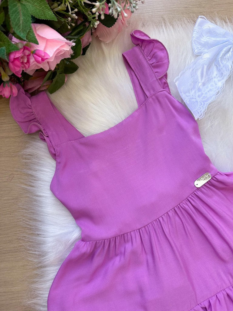 Vestido Banana Club Mariana Modinha Lilas - Leveza e Elegância para Meninas | Bebeloo Kids