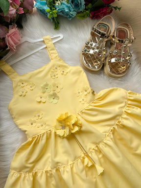 Vestido Blogueirinha Cecilia Amarelo - Leveza e Elegância para Meninas | Bebeloo Kids