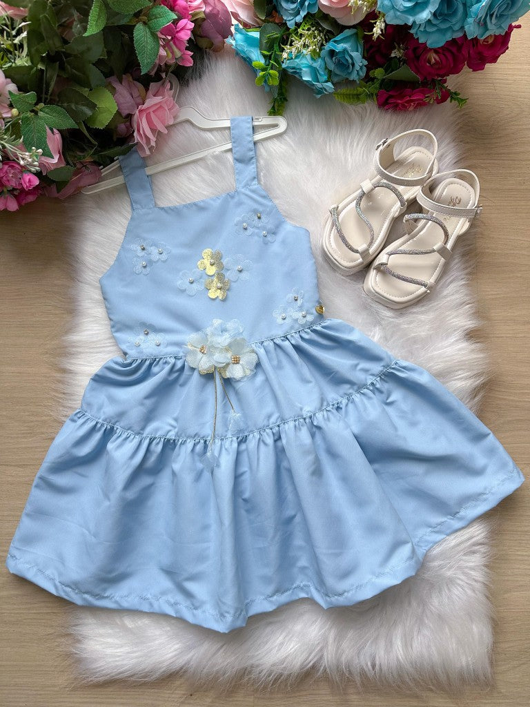 Vestido Blogueirinha Cecilia Azul Bebe - Leveza e Elegância para Meninas | Bebeloo Kids