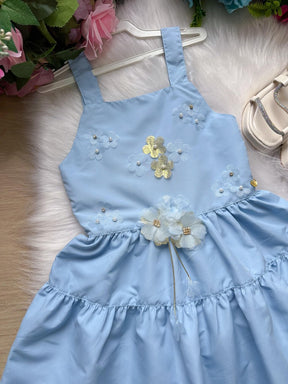 Vestido Blogueirinha Cecilia Azul Bebe - Leveza e Elegância para Meninas | Bebeloo Kids
