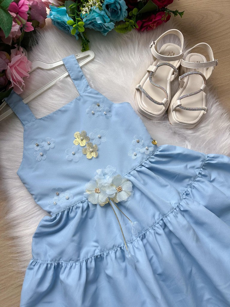 Vestido Blogueirinha Cecilia Azul Bebe - Leveza e Elegância para Meninas | Bebeloo Kids