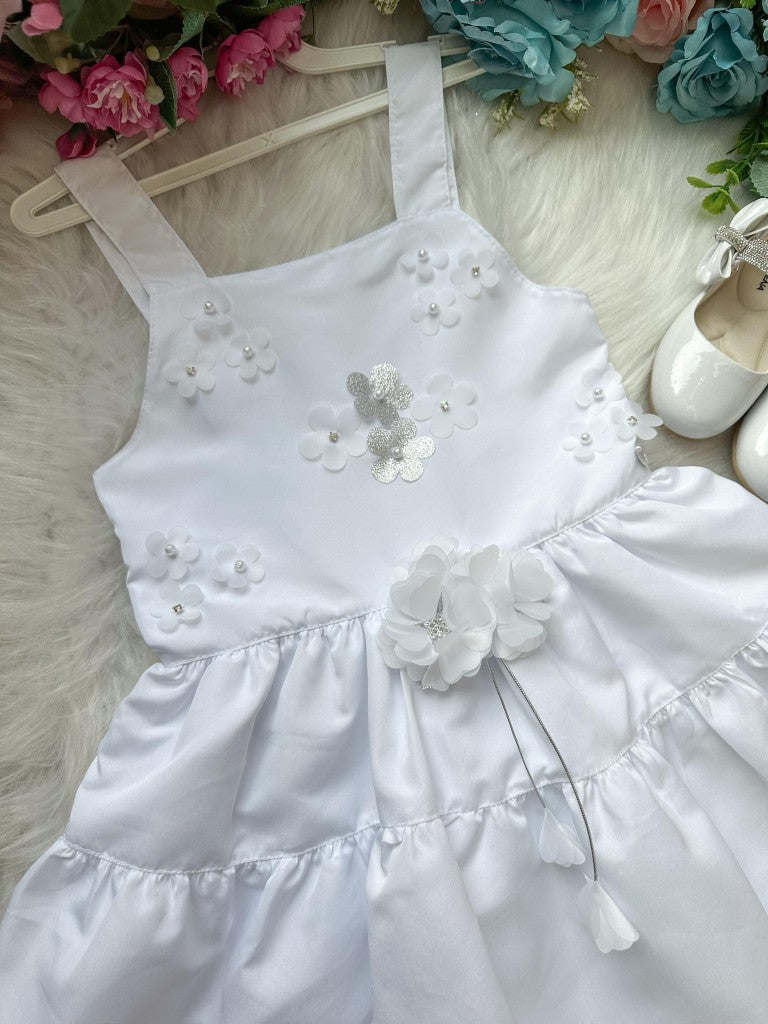 Vestido Blogueirinha Cecilia Branco - Leveza e Elegância para Meninas | Bebeloo Kids