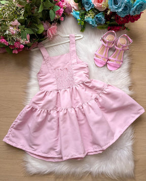 Vestido Blogueirinha Cecilia Rosa Bebe - Leveza e Elegância para Meninas | Bebeloo Kids
