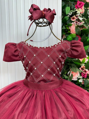 Vestido Enjoy Longo Gabriela Marsala - Leveza e Elegância para Meninas | Bebeloo Kids