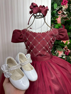 Vestido Enjoy Longo Gabriela Marsala - Leveza e Elegância para Meninas | Bebeloo Kids