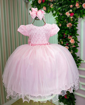 Vestido Menina Bonita Aline Rosa Bebe - Leveza e Elegância para Meninas | Bebeloo Kids