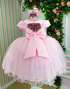 Vestido Menina Bonita Aline Rosa Bebe - Leveza e Elegância para Meninas | Bebeloo Kids