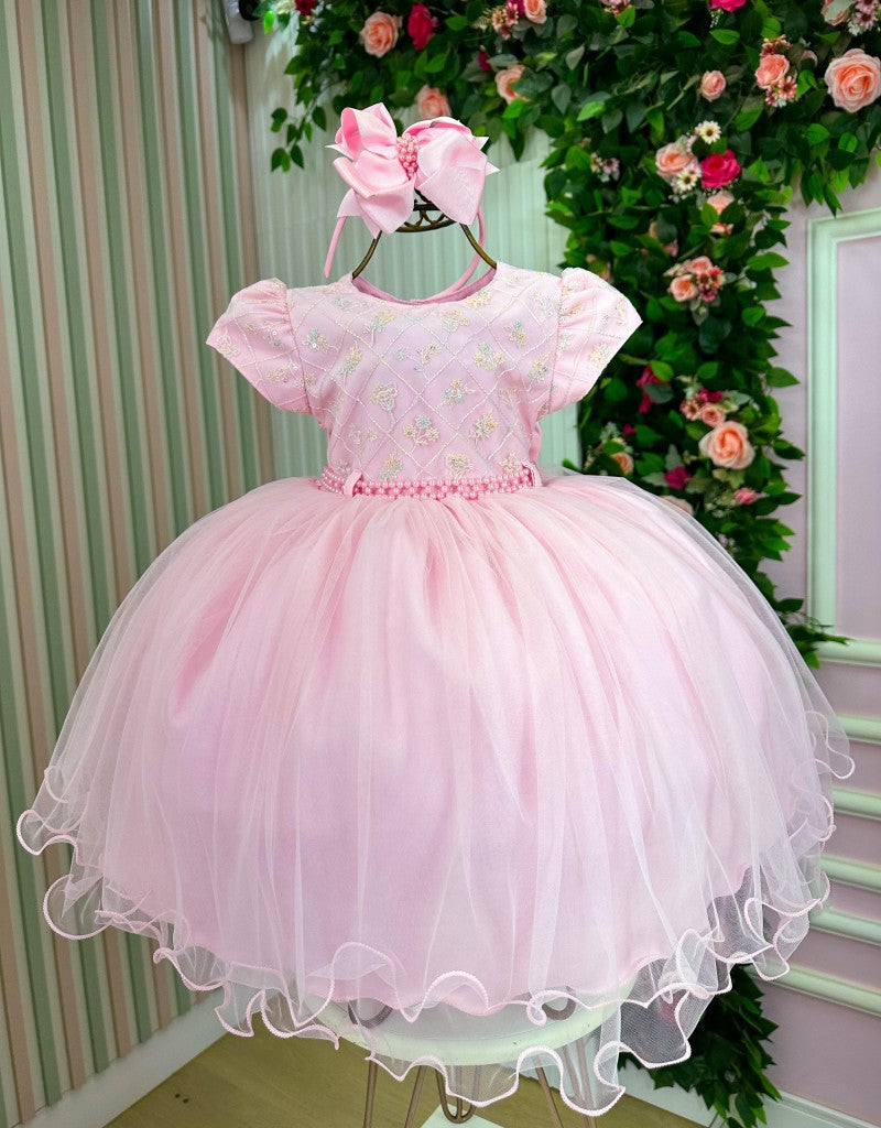 Vestido Menina Bonita Dafne Rosa Bebe - Leveza e Elegância para Meninas | Bebeloo Kids