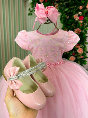 Vestido Menina Bonita Dafne Rosa Bebe - Leveza e Elegância para Meninas | Bebeloo Kids