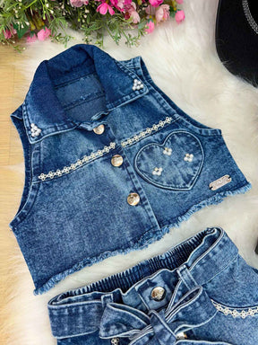 Conjunto Blogueirinha Boiadeira Marcely Jeans - Estilo Delicado para o Dia a Dia | Bebeloo Kids