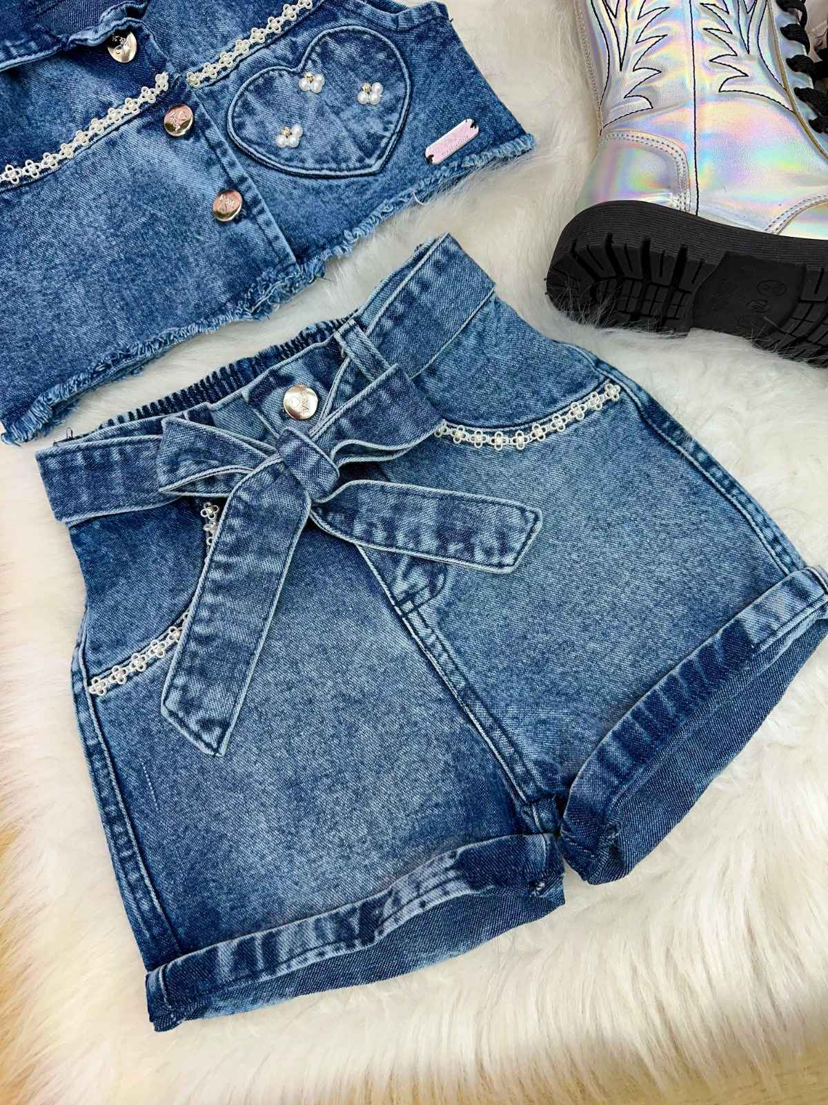 Conjunto Blogueirinha Boiadeira Marcely Jeans - Estilo Delicado para o Dia a Dia | Bebeloo Kids