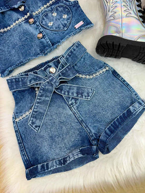 Conjunto Blogueirinha Boiadeira Marcely Jeans - Estilo Delicado para o Dia a Dia | Bebeloo Kids