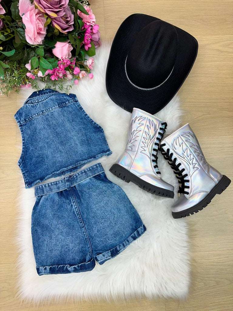 Conjunto Blogueirinha Boiadeira Marcely Jeans