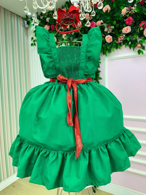 Vestido Blogueirinha Natali Verde - Natal - Leveza e Elegância para Meninas | Bebeloo Kids