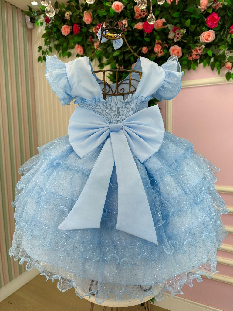 Vestido Ysa Kids Belinda Azul Bebe - Leveza e Elegância para Meninas | Bebeloo Kids