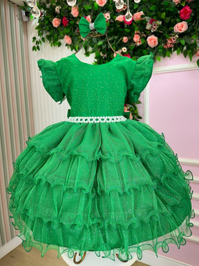 Vestido Ysa Kids Belinda Verde Bandeira - Leveza e Elegância para Meninas | Bebeloo Kids