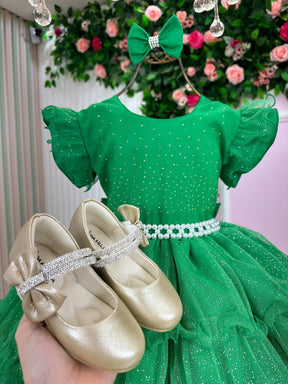 Vestido Ysa Kids Belinda Verde Bandeira - Leveza e Elegância para Meninas | Bebeloo Kids