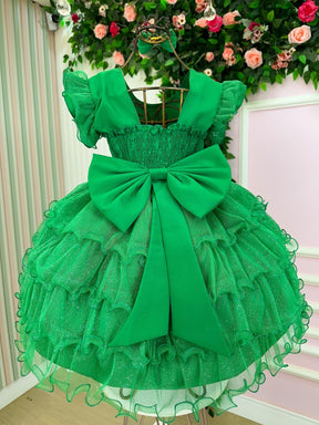 Vestido Ysa Kids Belinda Verde Bandeira - Leveza e Elegância para Meninas | Bebeloo Kids