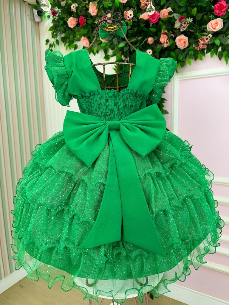 Vestido Ysa Kids Belinda Verde Bandeira - Leveza e Elegância para Meninas | Bebeloo Kids