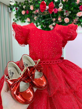 Vestido Ysa Kids Belinda Vermelho - Leveza e Elegância para Meninas | Bebeloo Kids