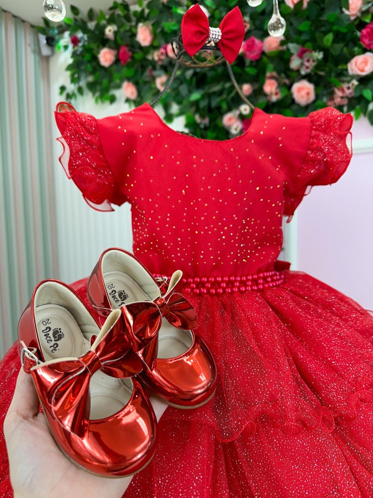 Vestido Ysa Kids Belinda Vermelho - Leveza e Elegância para Meninas | Bebeloo Kids