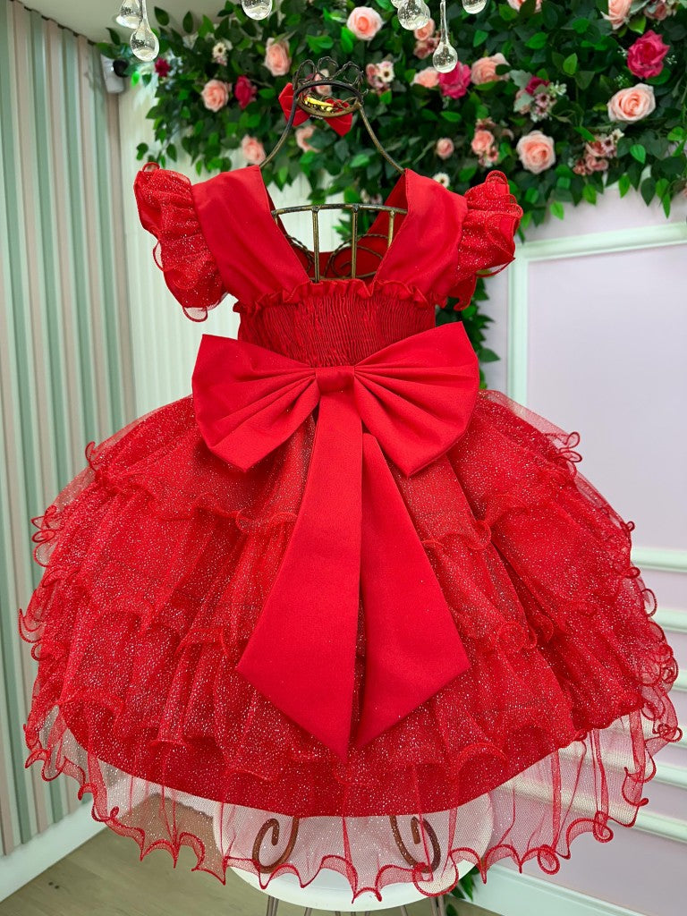 Vestido Ysa Kids Belinda Vermelho - Leveza e Elegância para Meninas | Bebeloo Kids