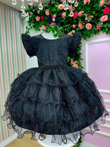 Vestido Ysa Kids Belinda Preto - Leveza e Elegância para Meninas | Bebeloo Kids